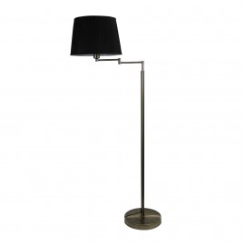 Oriel Lighting-KINGSTON Swing Arm Base in Antique Brass  With Shade 